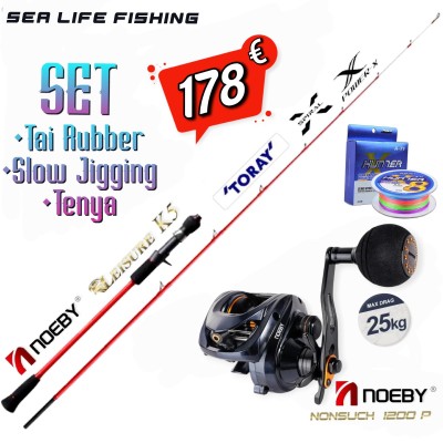 Προσφορά Σετ Ψαρέματος Slow Jigging Tai Rubber Tenya Καλάμι NOEBY Leisure K5 R TORAYCA Japan Carbon 1.83m C.W:30-300gr και Μηχανισμός NOEBY NONSUCH 1200P Max Drag 25kg Προσφορά Σετ Ψαρέματος Slow Jigging Tai Rubber Tenya Καλάμι NOEBY Leisure K5 R TORAYCA Japan Carbon 1.83m C.W:30-300gr και Μηχανισμός NOEBY NONSUCH 1200P Max Drag 25kg
