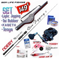 ΜΕΓΑΛΗ ΠΡΟΣΦΟΡΑ Σετ Ψαρέματος Full Combo Light jigging Καθετή Tai Rubber Tenya Καλάμι NOEBY Leisure III Solid Tip 1,83m C.W:30-180gr και Μηχανισμός NOEBY NONSUCH PRO Max Drag 8kg