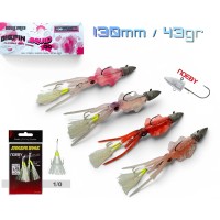 Καλαμάρι Σιλικόνης Soul Lures BigFin Squid 43gr 130mm Αρματωμένο με Μολυβοκεφαλή NOEBY και Διπλό Assist Hook NOEBY με Τρέσα 1/0 