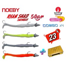 COMBO x4 Σιλικόνες Ψαρέματος NOEBY RYAN SHAD 15cm 50gr Αρματωμένες Με VMC Αγκίστρι και Δώρο Θήκη Μεταφοράς Τεχνητών Διπλής Όψεως Large COMBO x4 Σιλικόνες Ψαρέματος NOEBY RYAN SHAD 15cm 50gr Αρματωμένες Με VMC Αγκίστρι και Δώρο Θήκη Μεταφοράς Τεχνητών Διπλής Όψεως Large