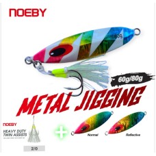 Πλάνος Ψαρέματος NOEBY 60gr / 80gr Artistic Metal Slow Jigging Lure + NOEBY Jigging Twin Assist Hook 2/0