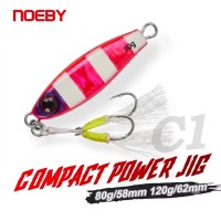Πλάνος Ψαρέματος NOEBY C1 Compact Power Jig 58mm - 80gr / 62mm - 120gr Αρματωμένος με Διπλό Assist Hook NOEBY