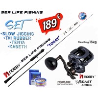 Προσφορά Σετ Ψαρέματος Slow Jigging Tai Rubber Καλάμι NOEBY SEA LIFE FISHING THUNDER 1,83m C.W:30-300gr Fuji Alconite Guides και Μηχανισμός NOEBY BEAST 300HG Max Drag 13kg
