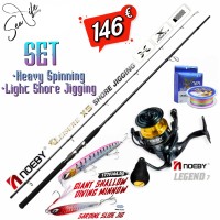 Σετ Ψαρέματος Heavy Spinning Light shore Jigging Καλάμι NOEBY X5 2.75m C.w:Max 70gr και Μηχανισμός NOEBY LEGEND 7 4000 Max Drag 18kg